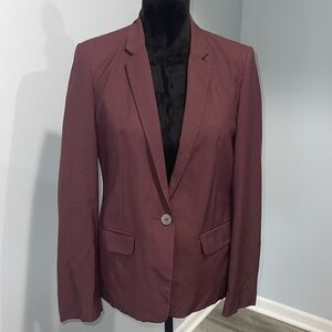 Topshop size 6 blazer jacket burgundy red one button closure